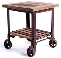 industrial coffee table with wheels