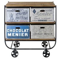 Vintage style drawer chest with wheels