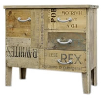recycled wood drawer cabinet