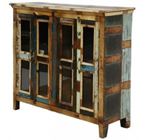 recycled wood glass cabinet