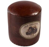 round leather stool