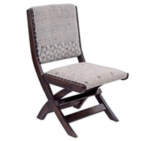 folding wooden chair with upholstry