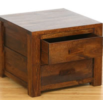 2 drawer mango bedside cabinet